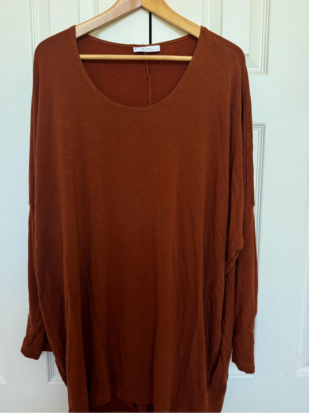 Bryn Walker Oversized Rust Brown Top Size L